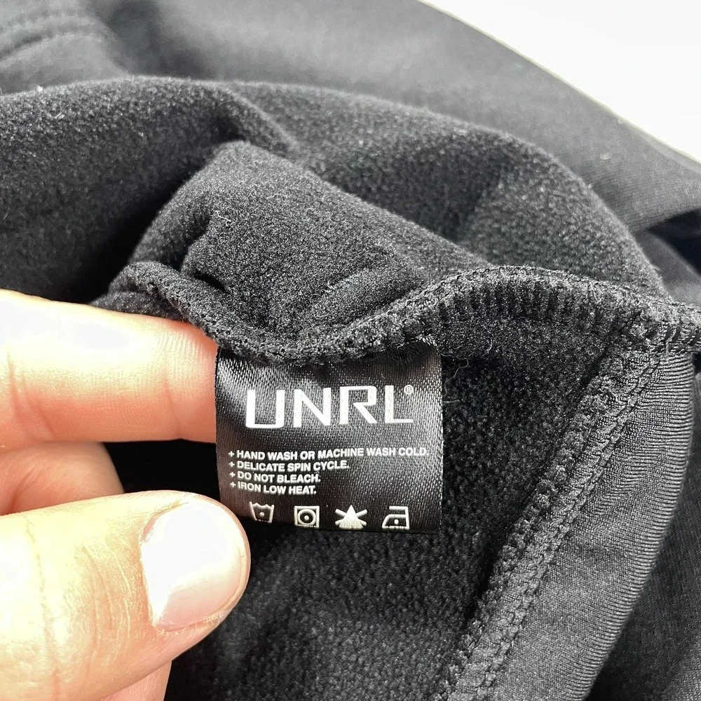 UNRL Hoodie Mens L Black PG Optimal Performance Golf Fleece Pullover Sweatshirt - Picture 8 of 10